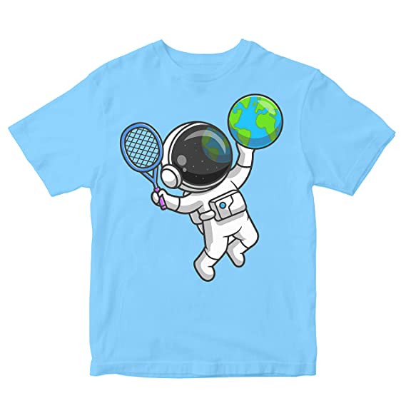 Astronaut Playing Tennis with Earth Toddler