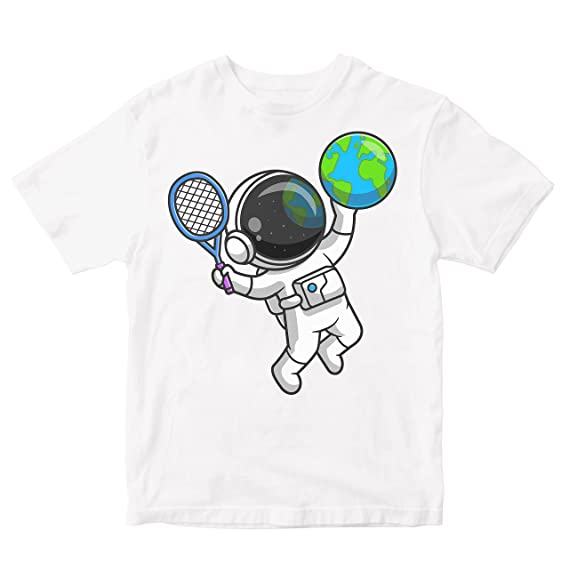 Astronaut Playing Tennis with Earth Toddler