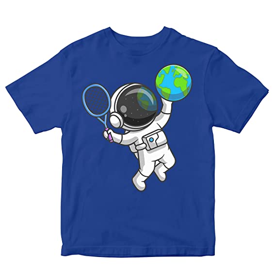 Astronaut Playing Tennis with Earth Toddler
