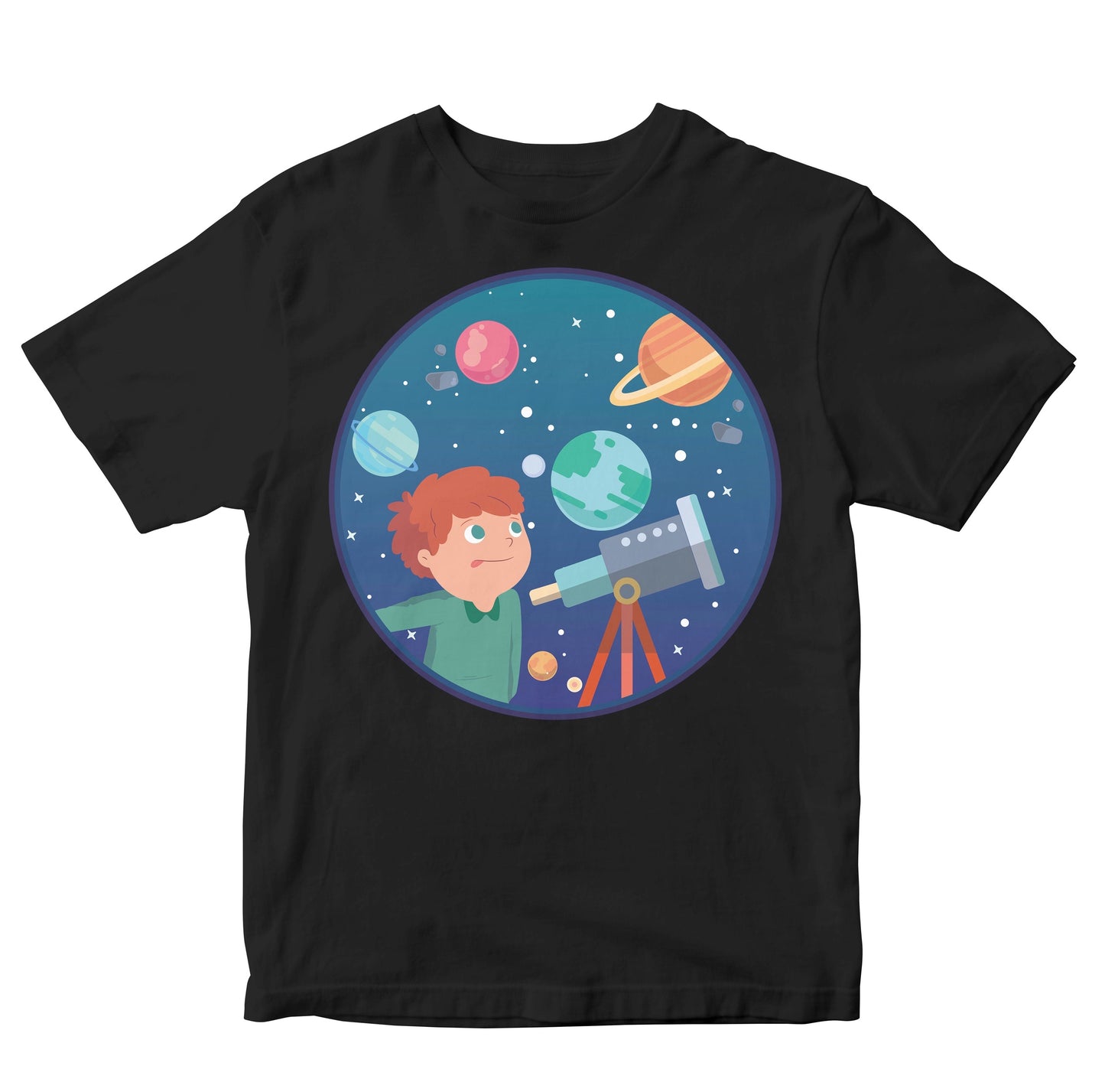 Astronomer Kid With Telescope Kids