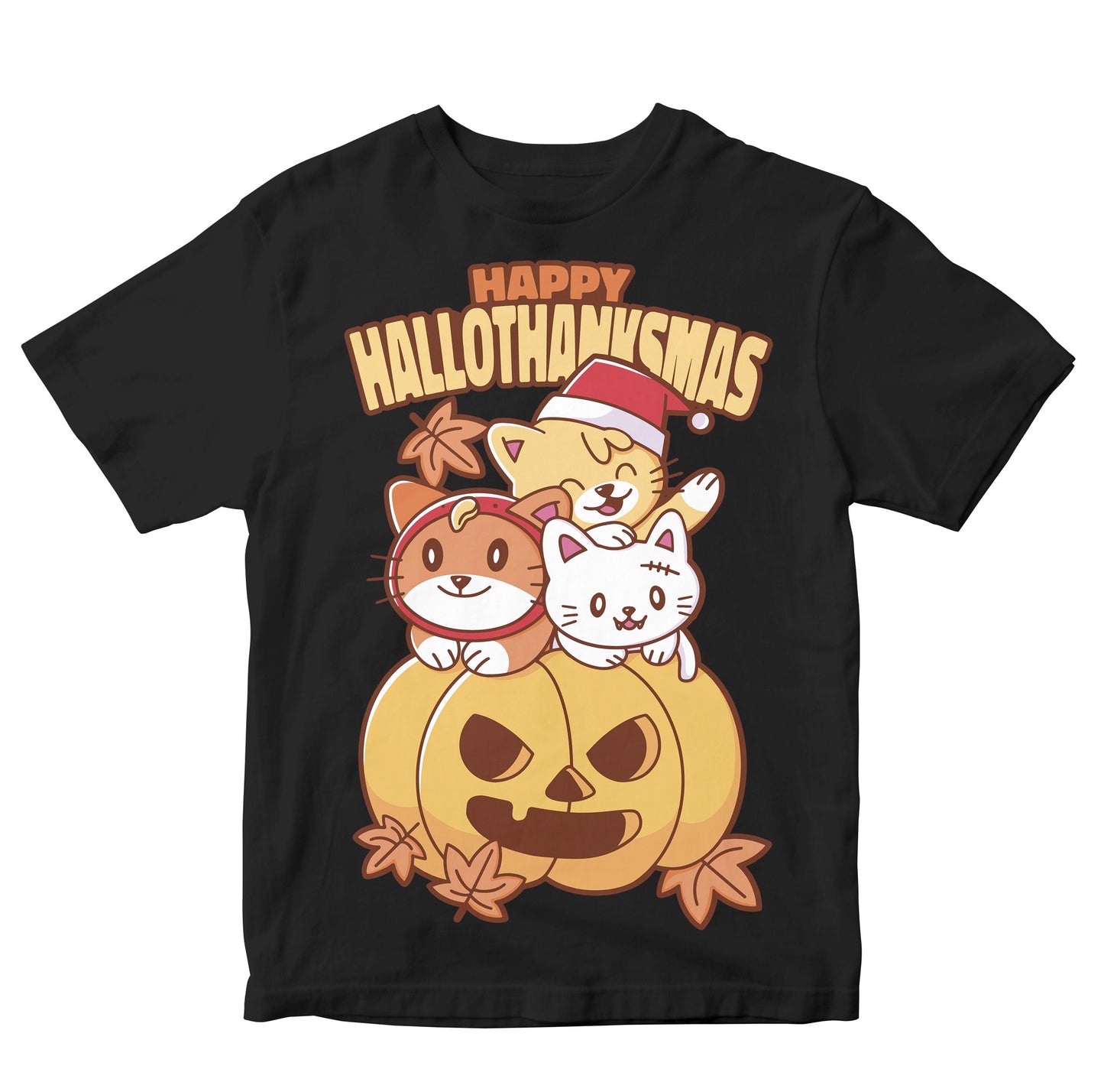 Happy Hallothanksmas Funny Cats Kids
