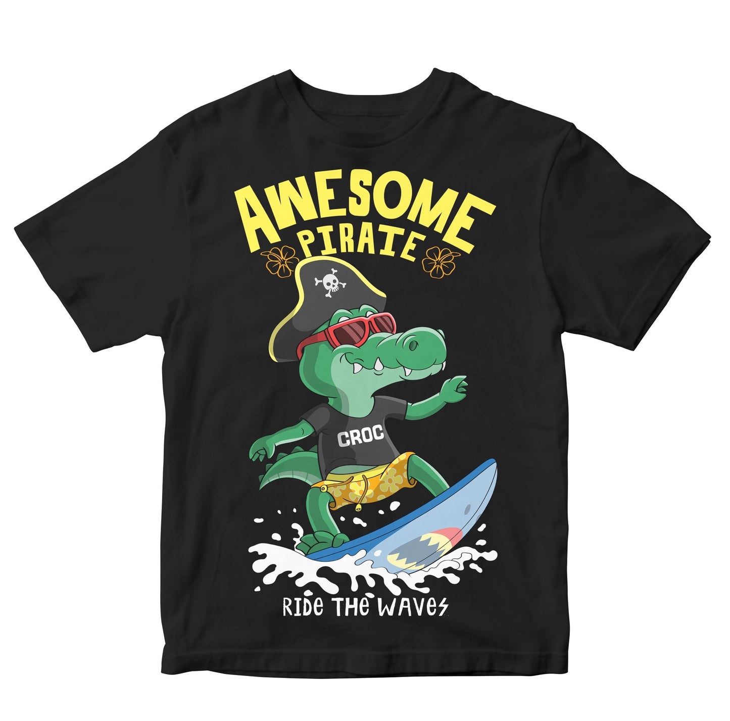 Awesome Pirate Crocodile Surfer Kids