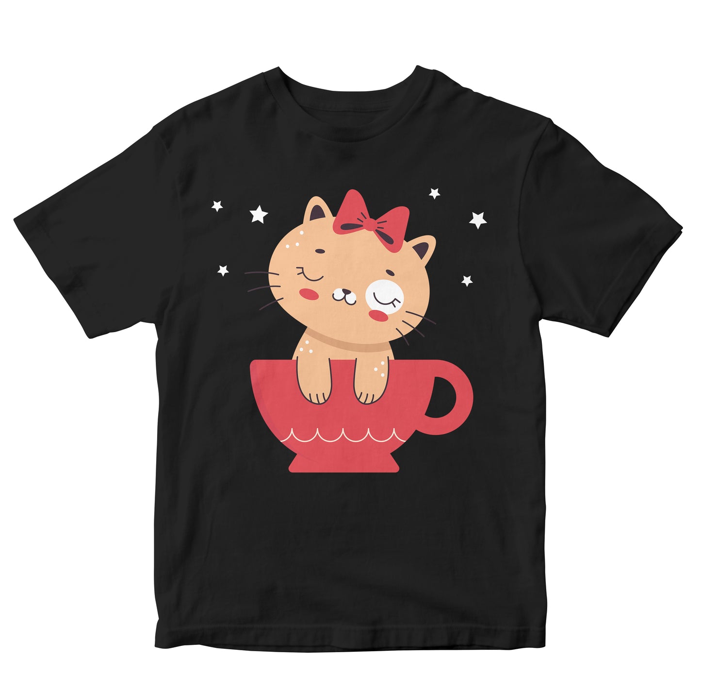 Cute Cat In Mug With Stars Toddler