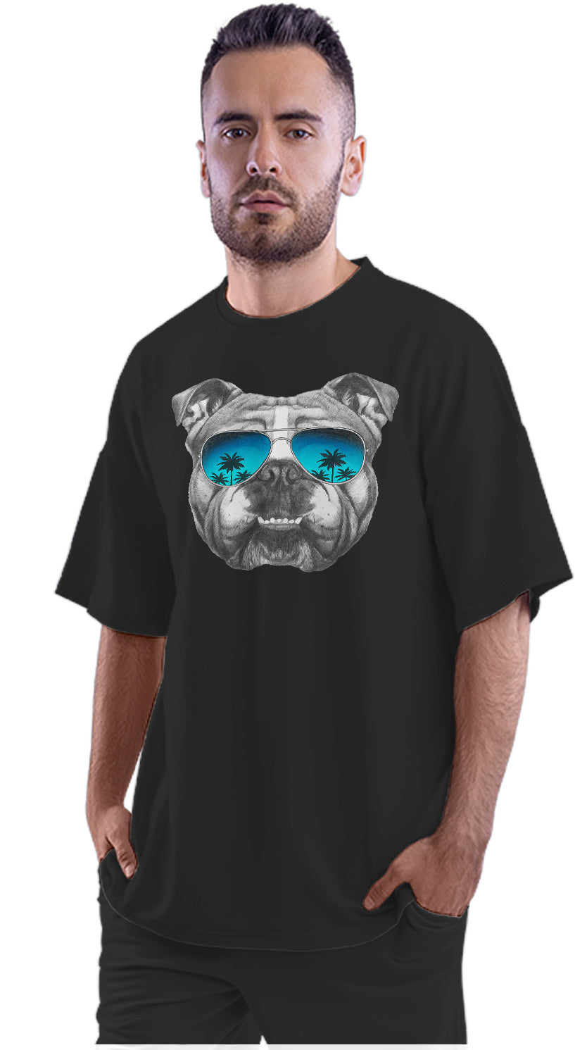 Chill Boxer With Sunglasses - Pit Bull Terrier Oversized Unisex T-shirt
