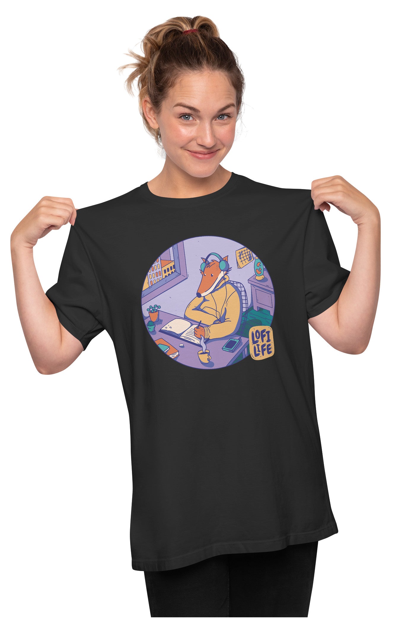 Chill Lofi Fox Oversized Unisex T-shirt