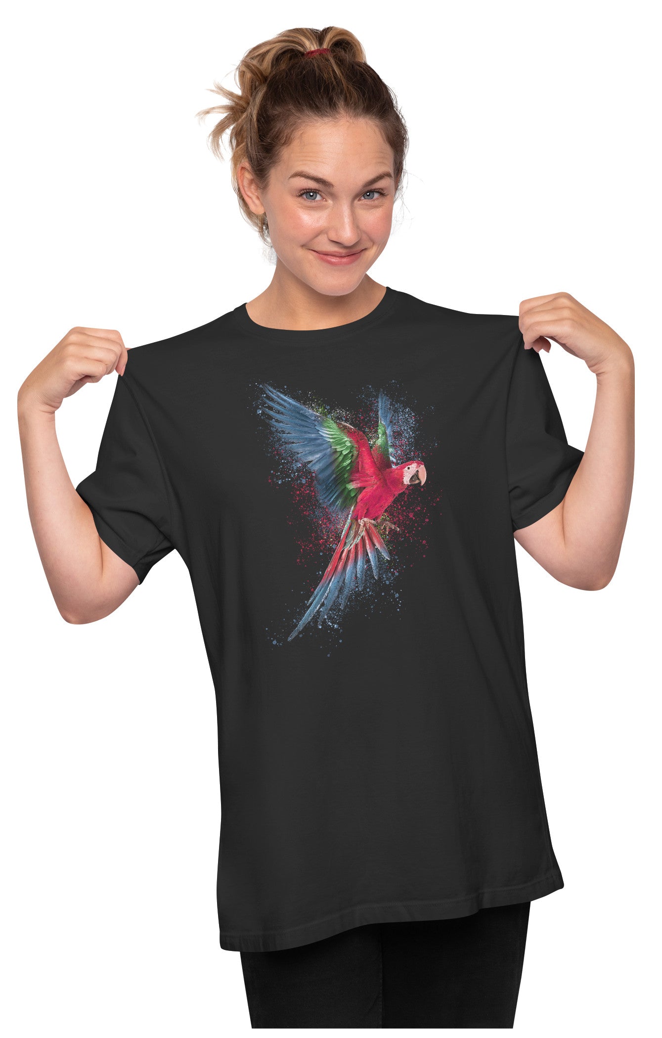 Colorful Parrot Artwork Oversized Unisex T-shirt
