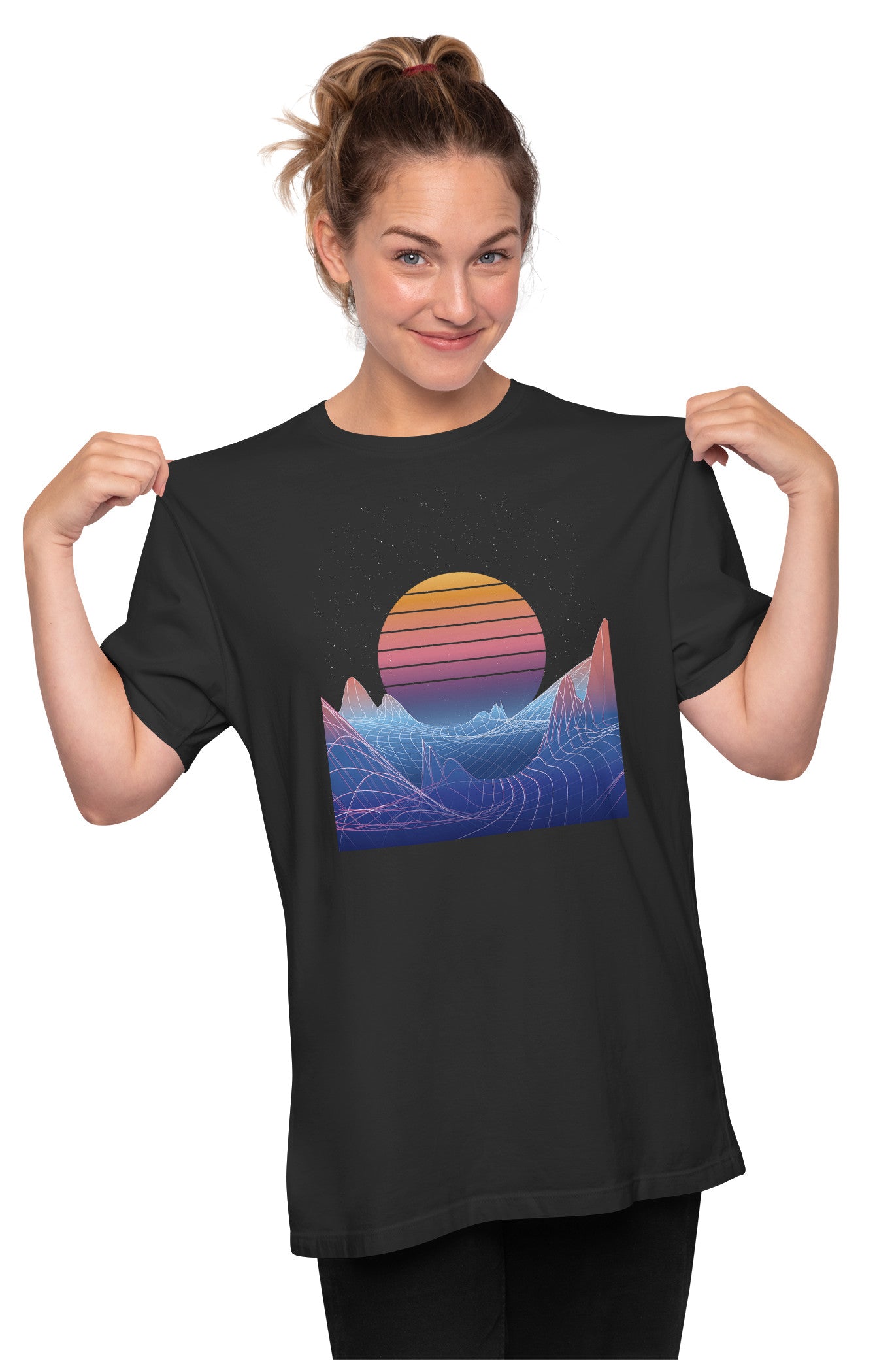 Synthwave Sunset Oversized Unisex T-shirt
