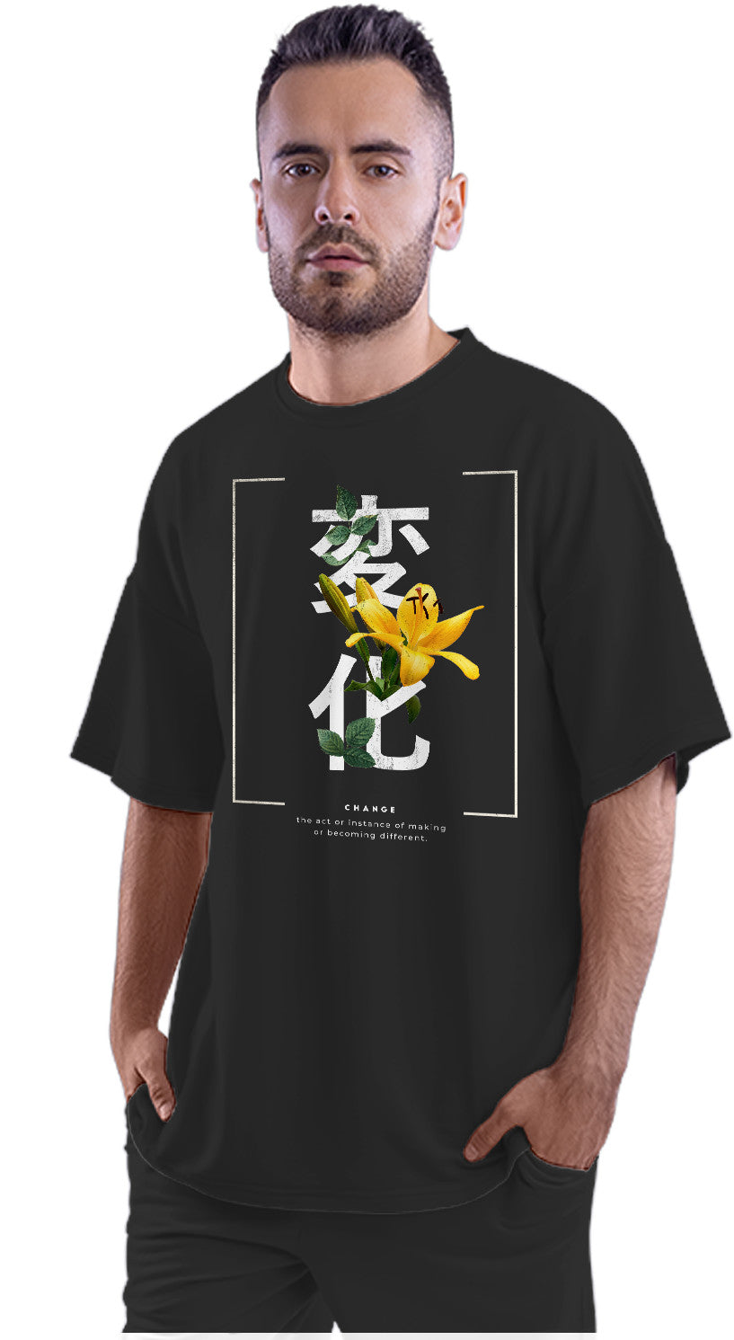 Change - Japanese Quote Oversized Unisex T-shirt