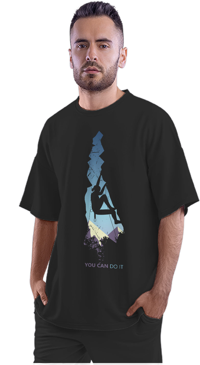You Can Do It - Mountian Climber Girl Oversized Unisex T-shirt
