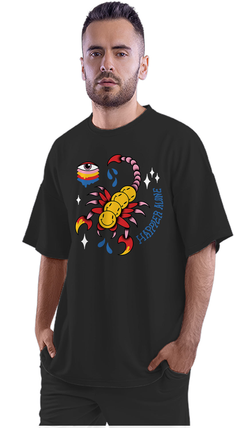 Happier Alone - Trippy Centipede Oversized Unisex T-shirt