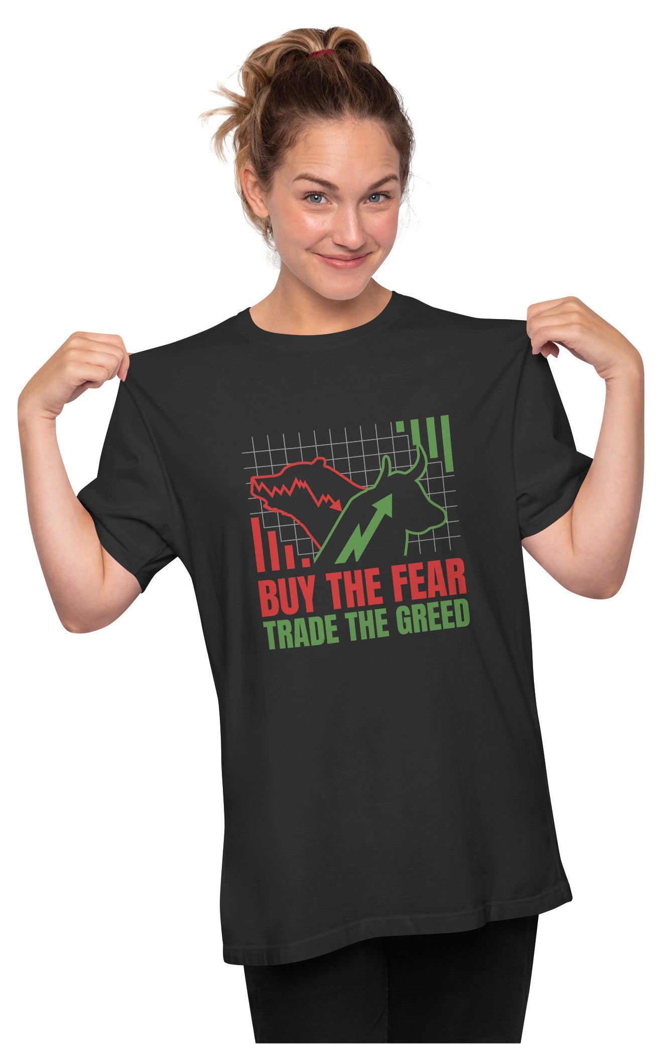 Buy The Fear Trade The Greed - Stock Market Oversized Unisex T-shirts