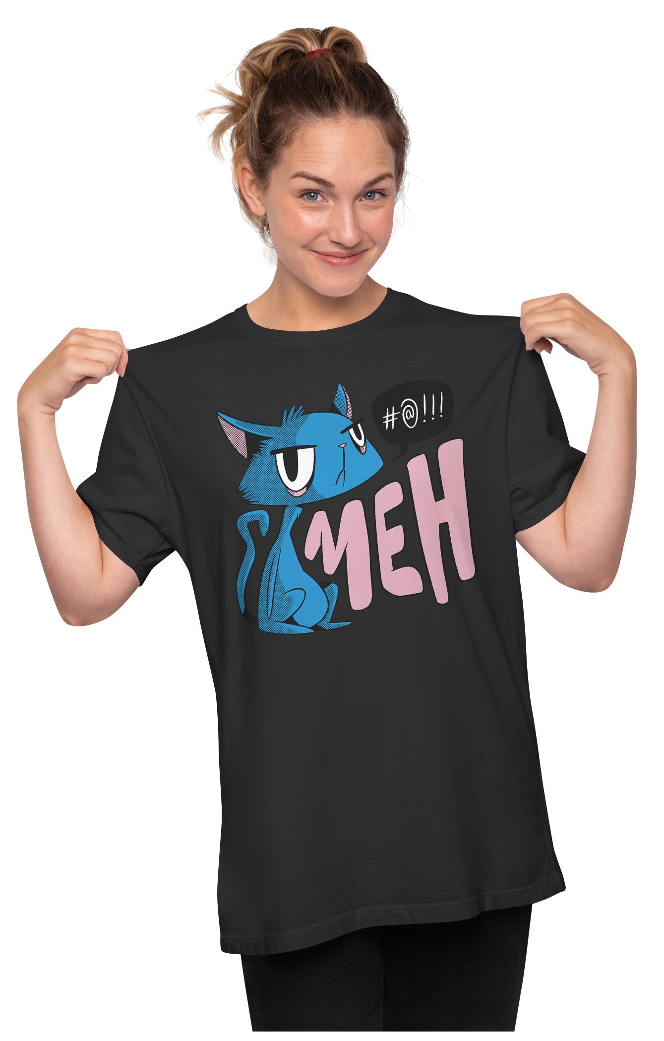 Unimpressed Cat - Meh Oversized Unisex T-shirt