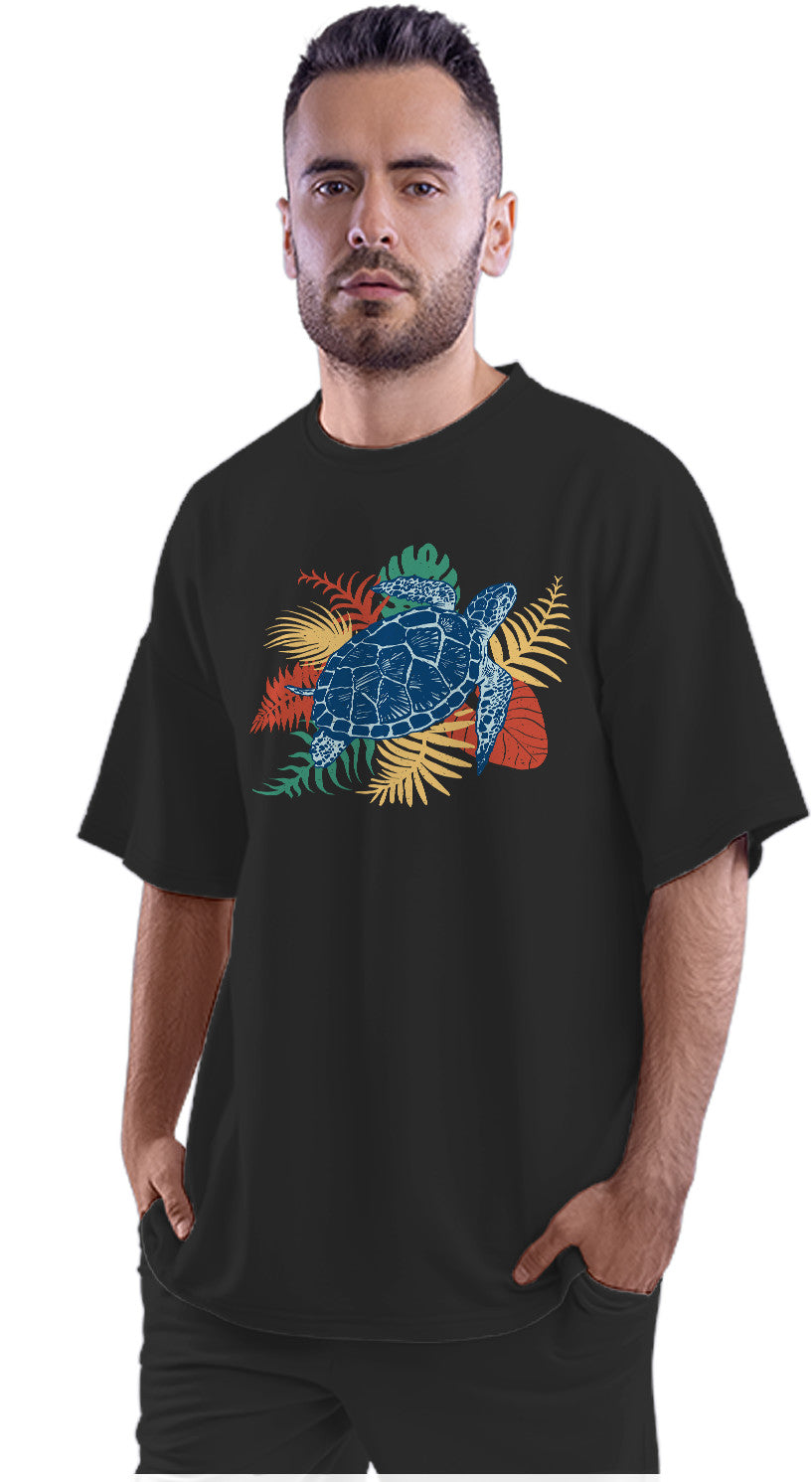 Tropical Sea Turtle Oversized Unisex T-shirt