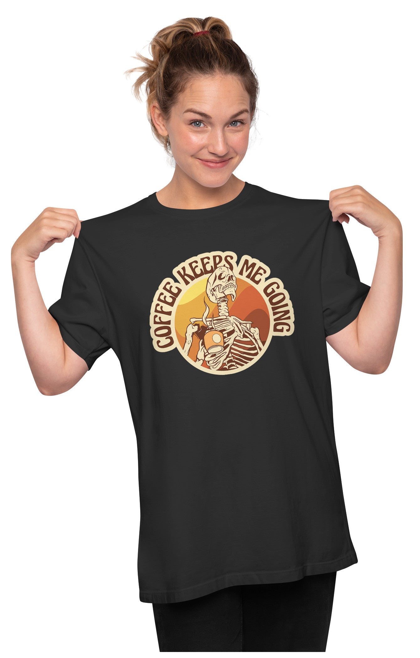 Coffee Keeps Me Going - Skeleton Oversized Unisex T-shirt