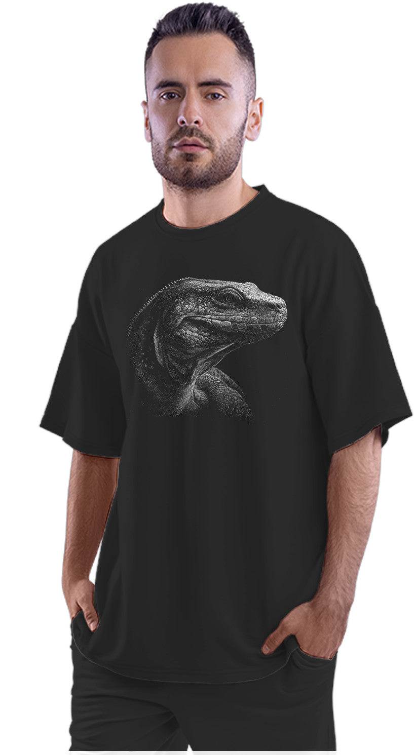 Komodo Dragon Illustration Oversized Unisex T-shirt