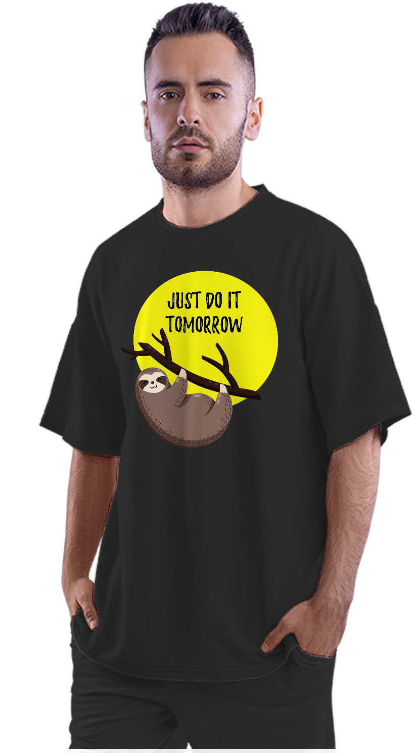 Just Do It Tomorrow - Funny Sloth Oversized Unisex T-shirt