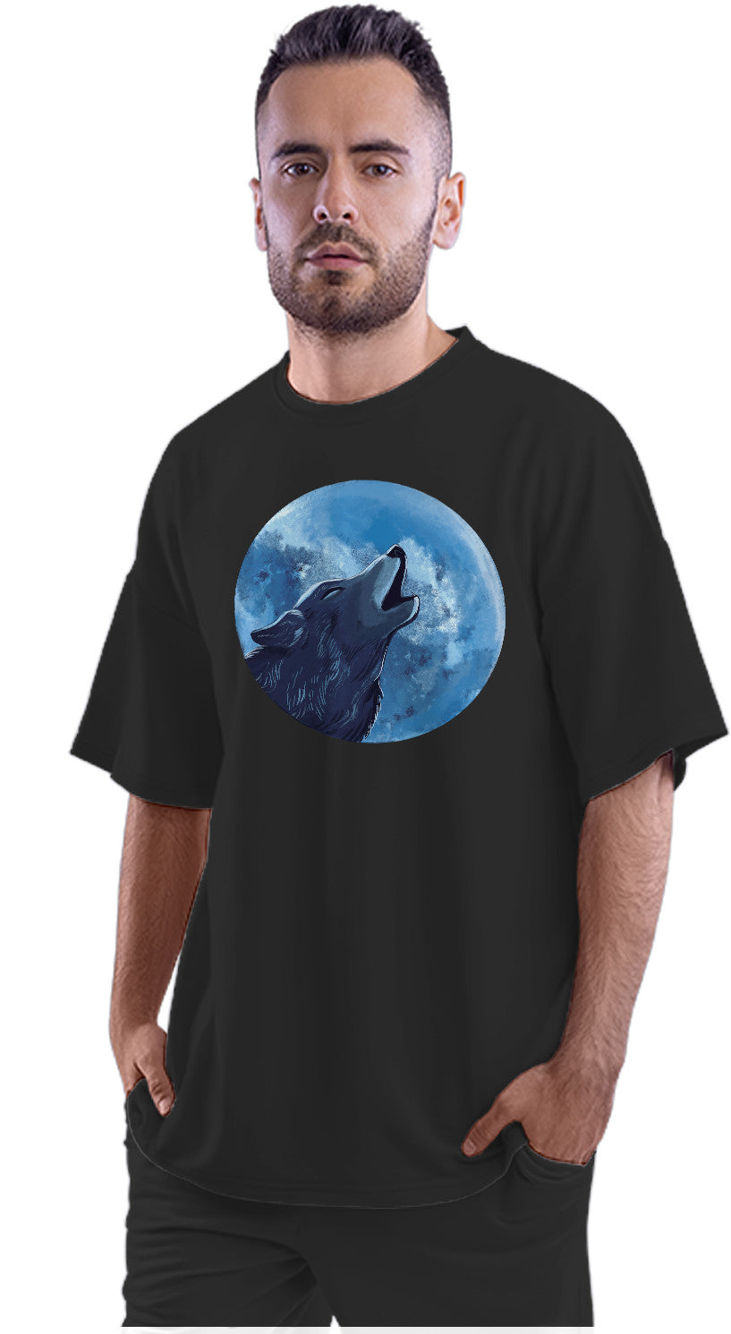 Wolf Howling - Full Moon Oversized Unisex T-shirts