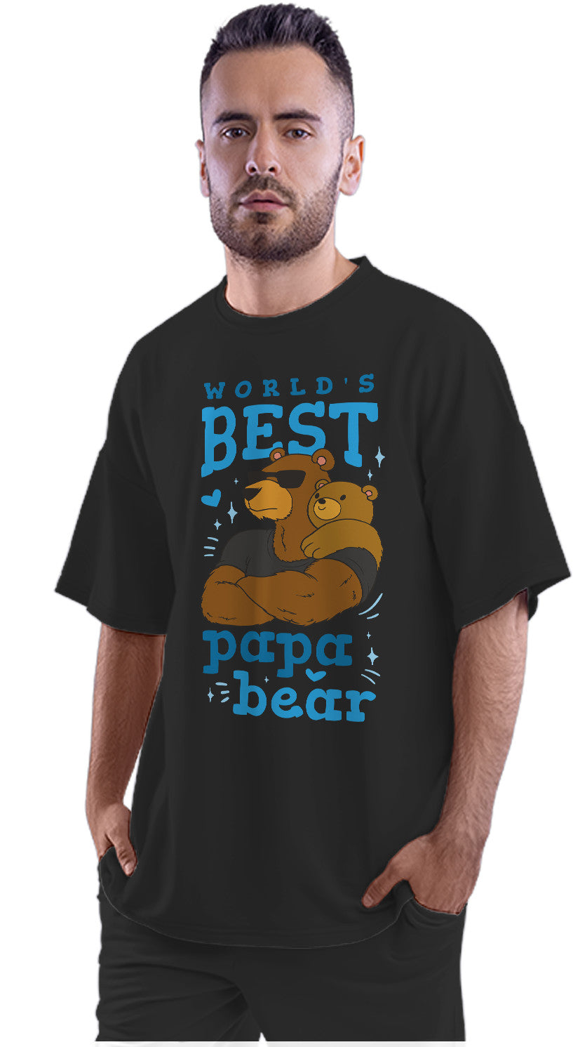 World's Best Papa Bear Oversized Unisex T-shirt