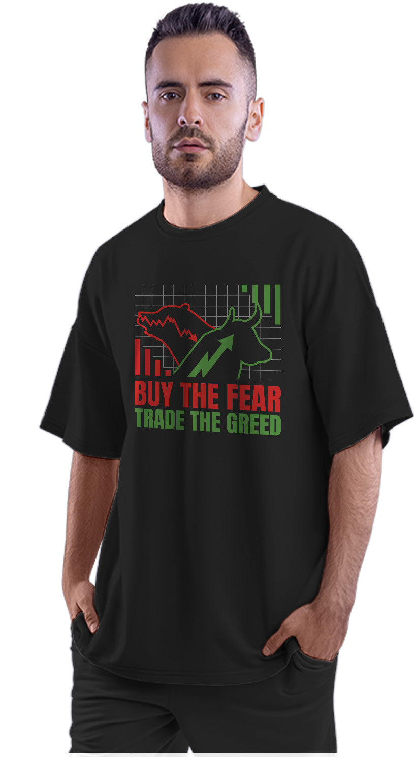 Buy The Fear Trade The Greed - Stock Market Oversized Unisex T-shirts