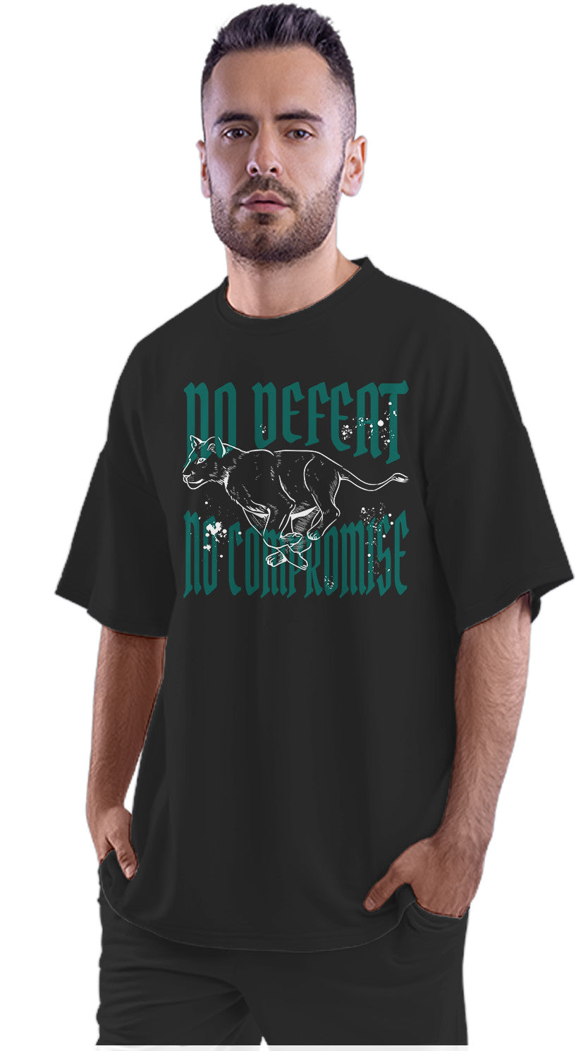 No Defeat No Compromise - Lioness Quote Oversized Unisex T-shirt