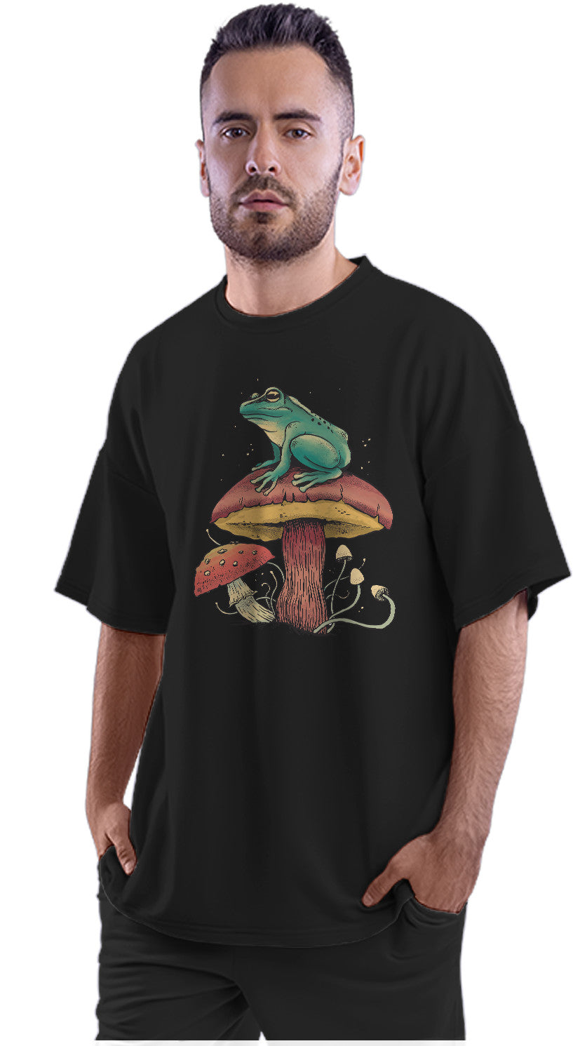 Frog Over Mushroom Oversized Unisex T-shirt