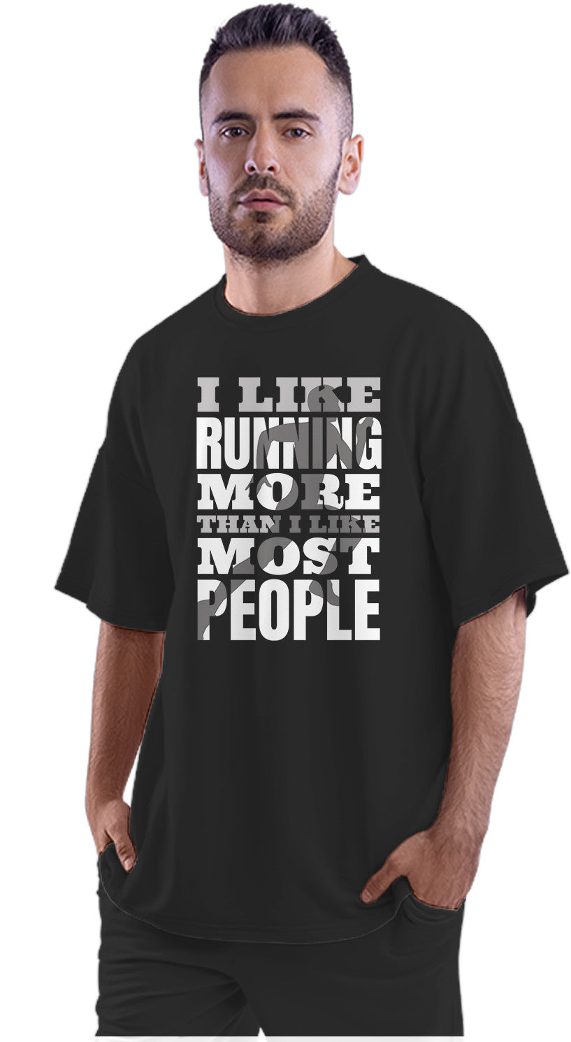 Funny Running Sport Antisocial Quote Oversized Unisex T-shirt