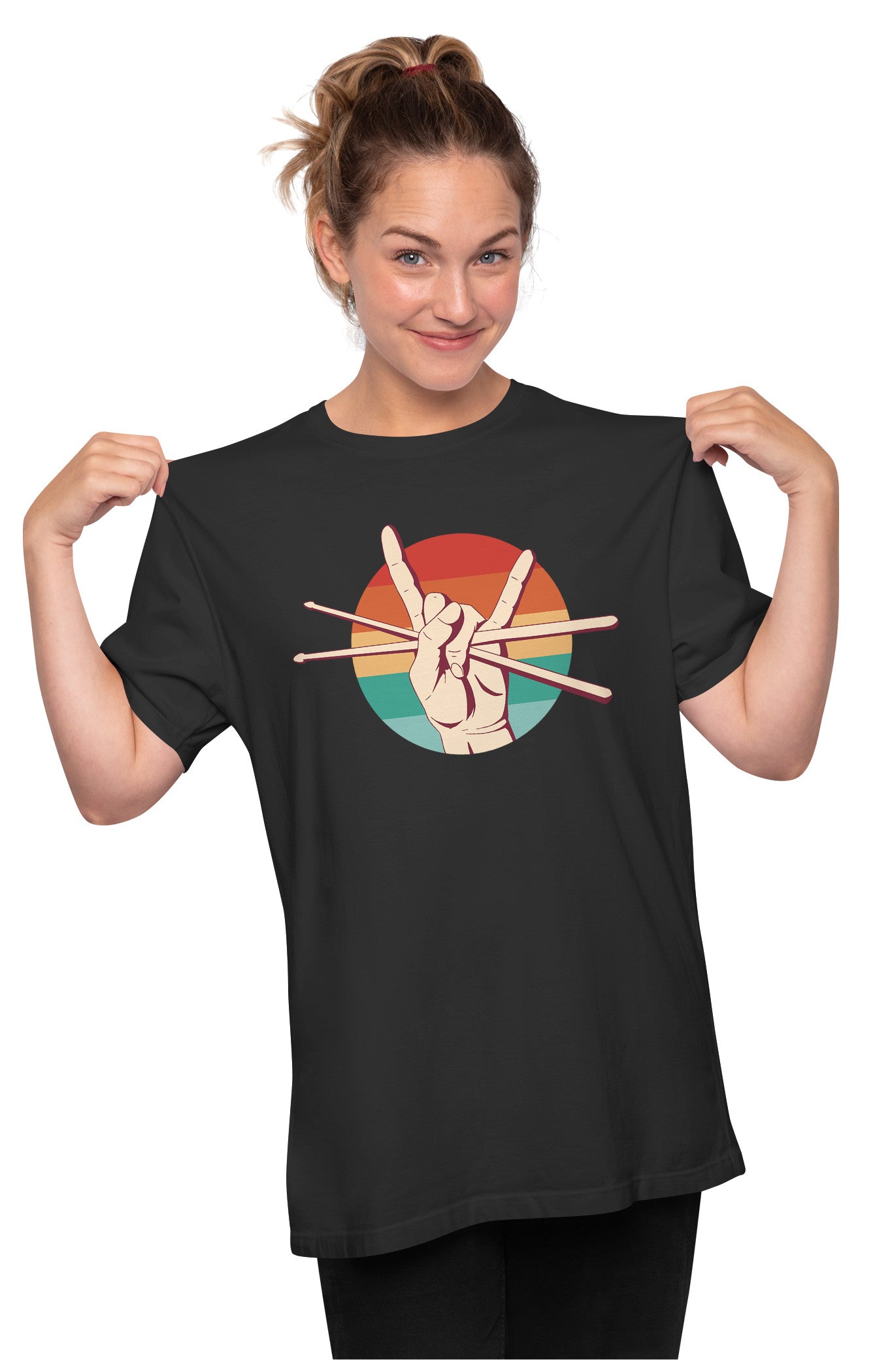 Retro Rock - Drum Sticks Oversized Unisex T-shirt