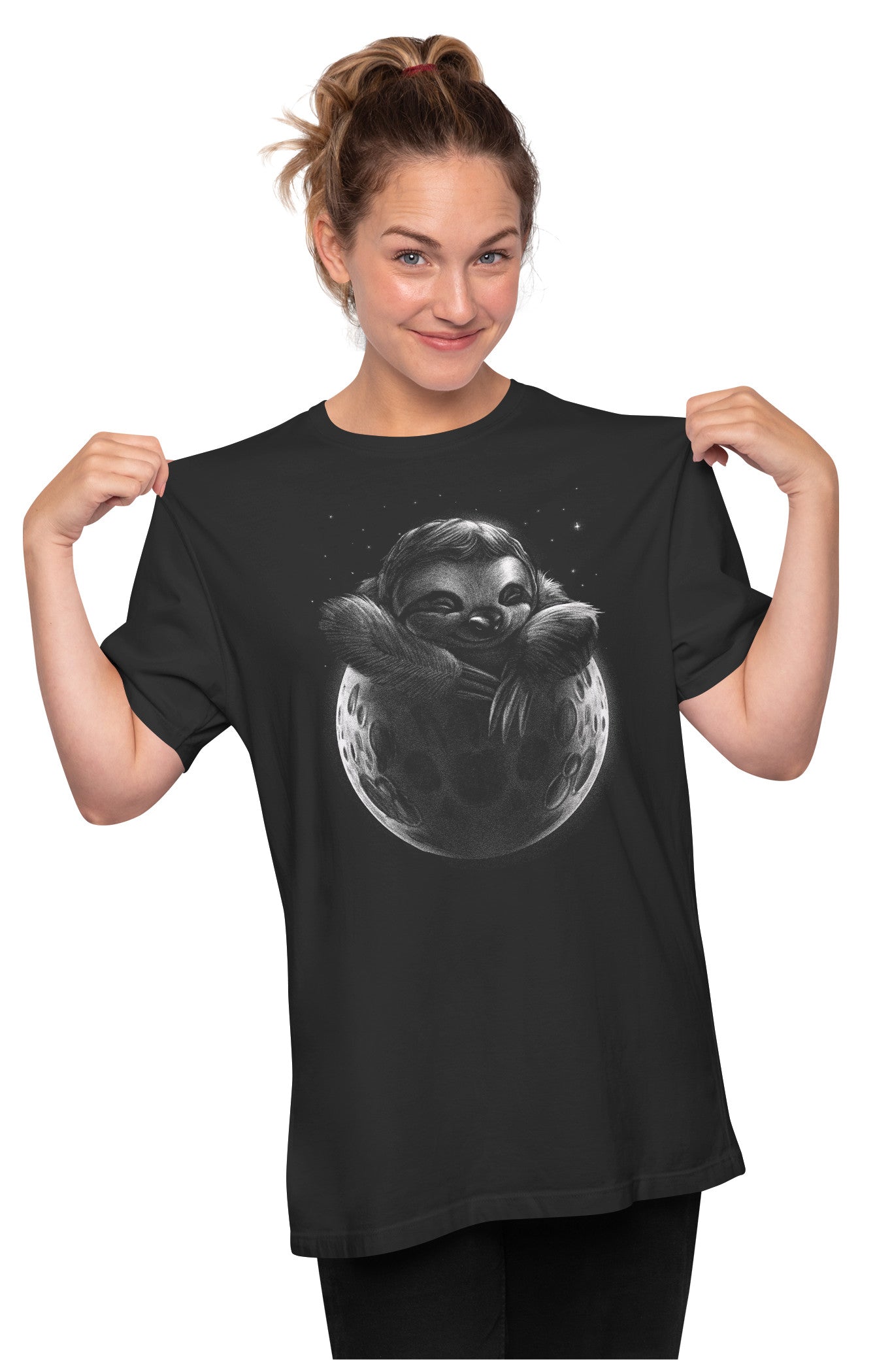 Sloth Sleeping On The Moon Oversized Unisex T-shirt