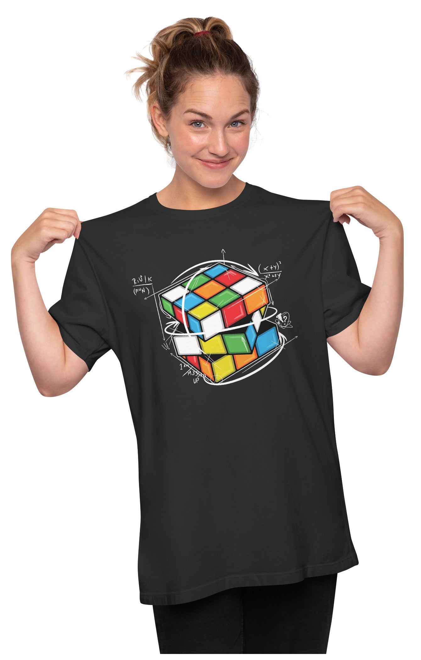Rubik's Cube Hand Drawn Illustration Oversized Unisex T-shirt