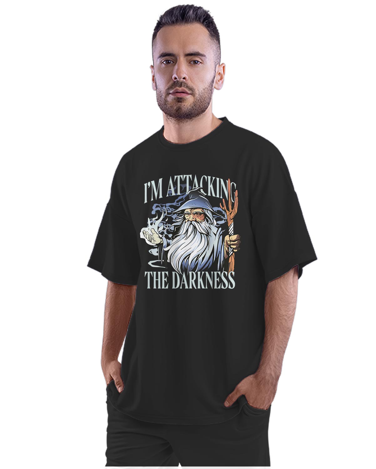 Wizard Attacking The Darkness Oversized Unisex T-shirt