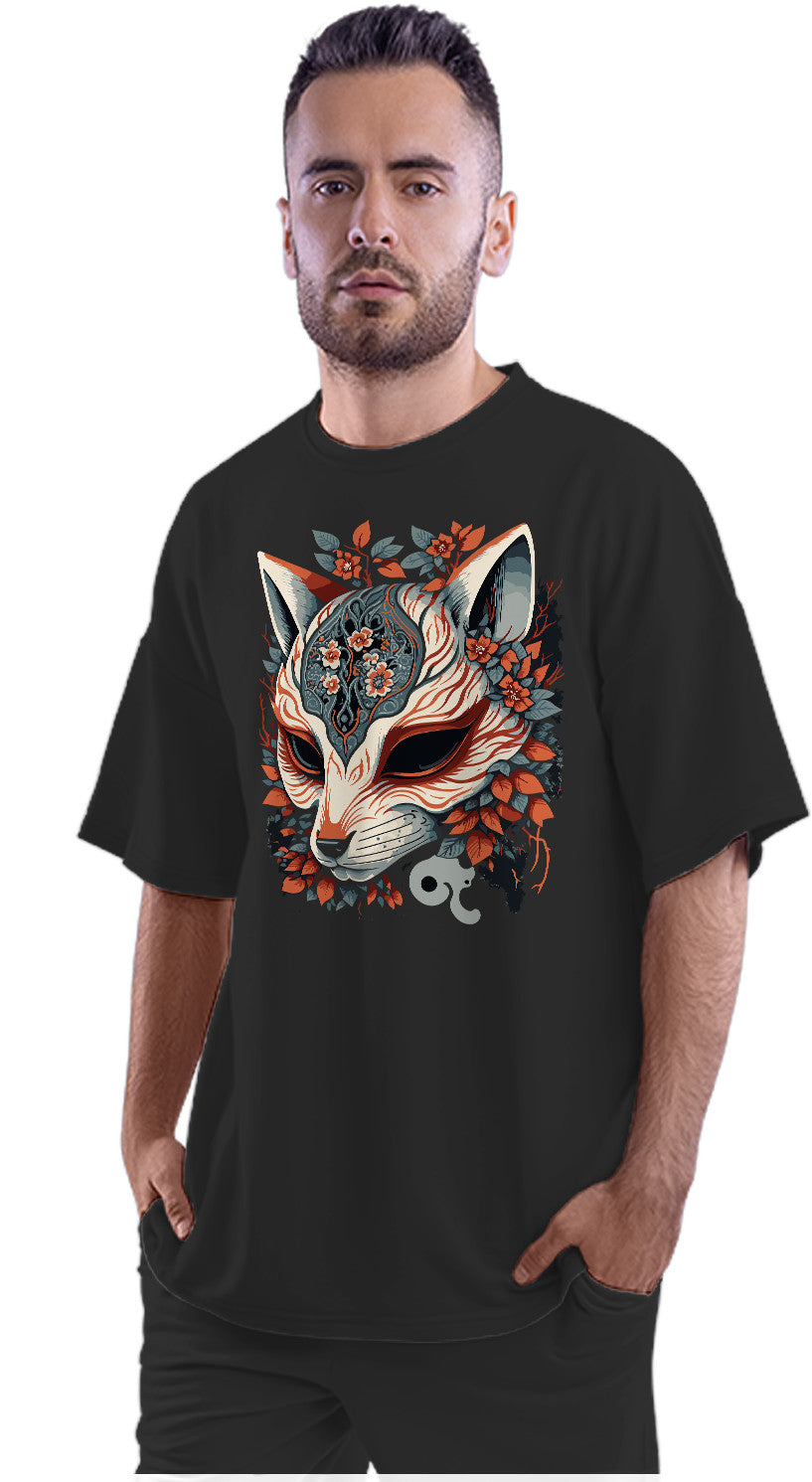 Kitsune Mask - Japanese Folklore Oversized Unisex T-shirt