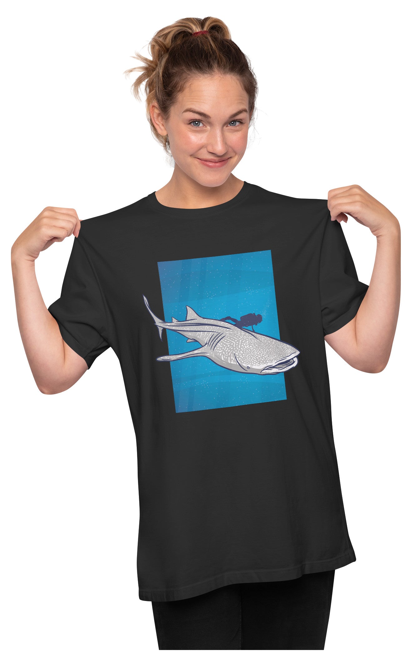Whale Shark & Diver Oversized Unisex T-shirt