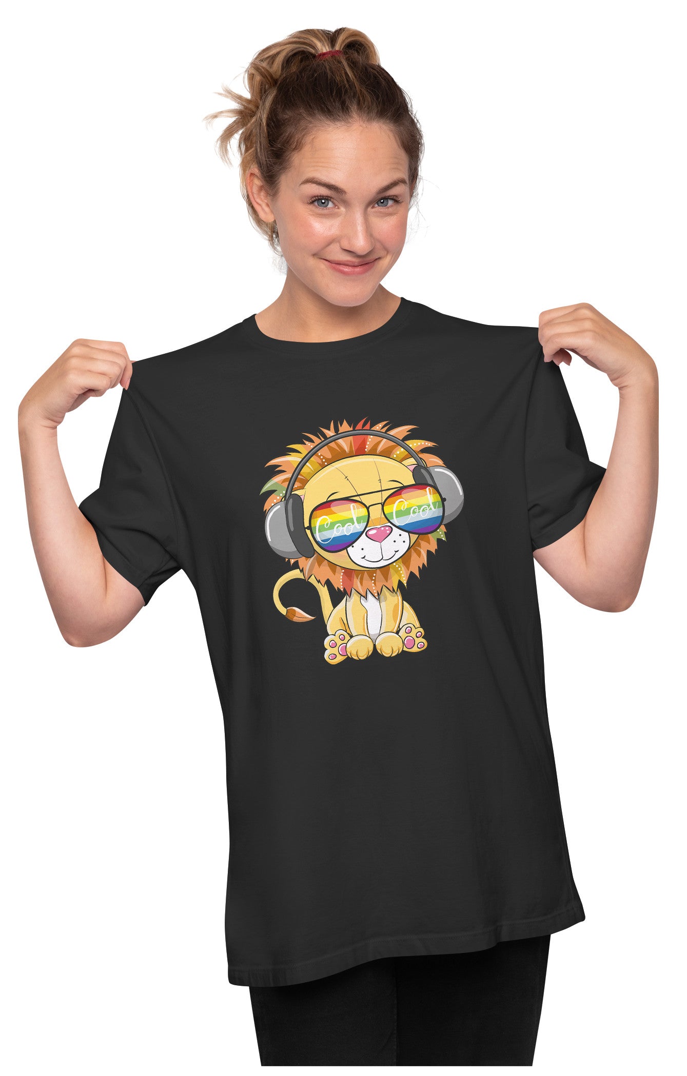 Cool Lion Wearing Sunglasses Oversized Unisex T-shirts