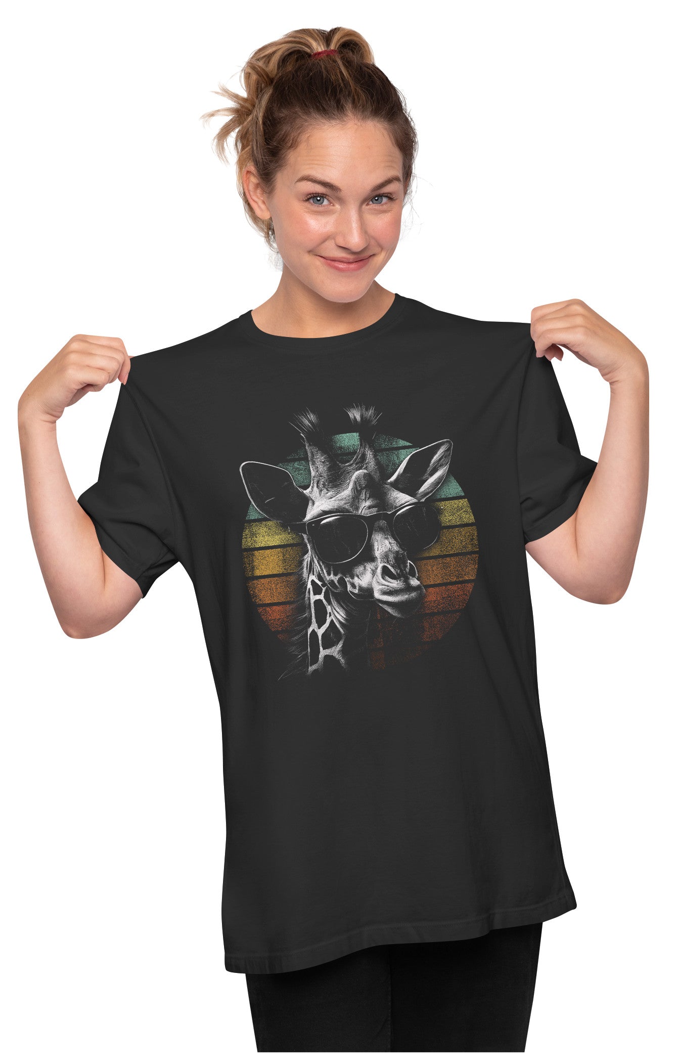 Cool Retro Giraffe With Sunglasses Oversized Unisex T-shirt