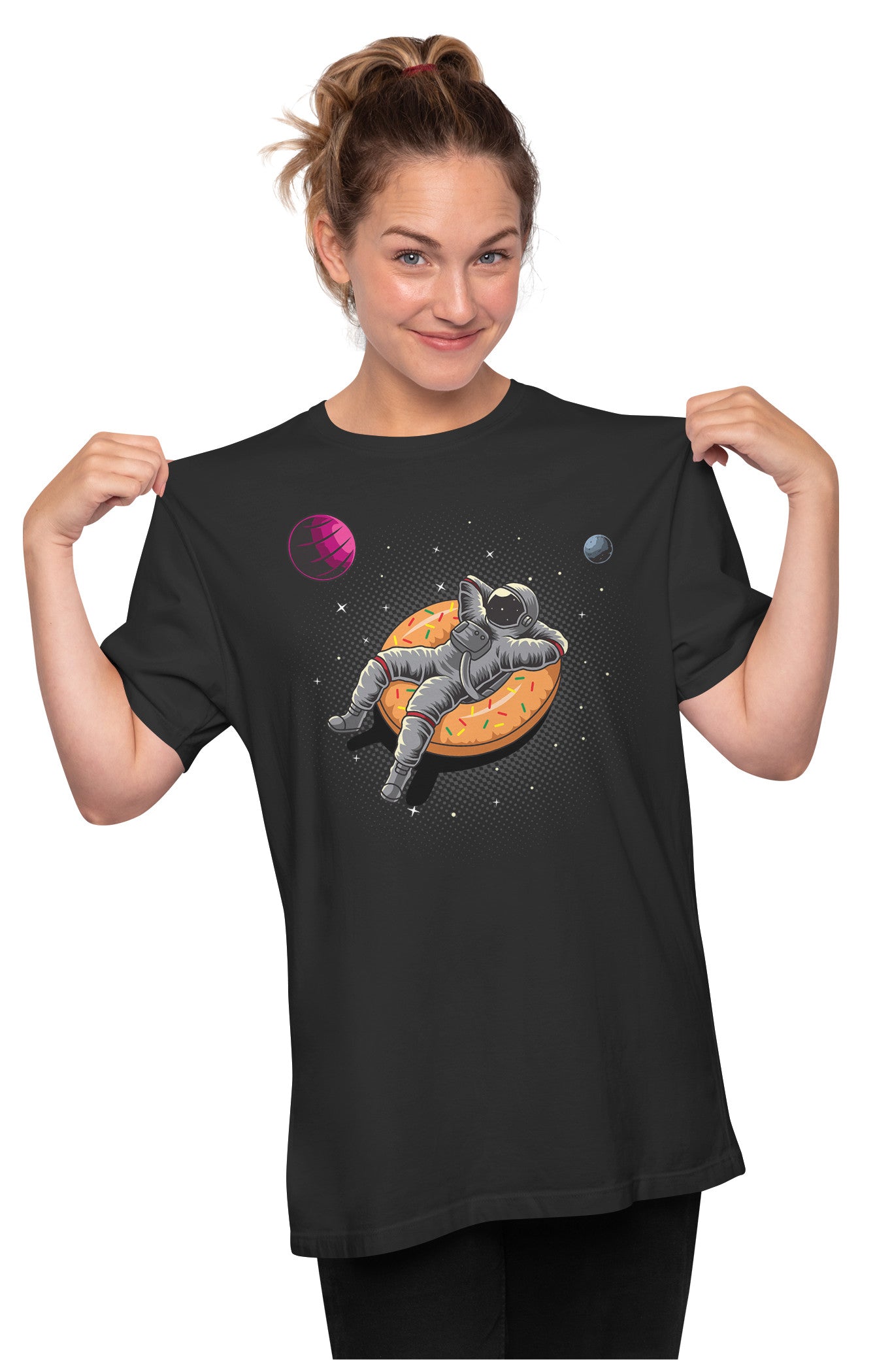 Chill Astronaut On Floating Donut Oversized Unisex T-shirt