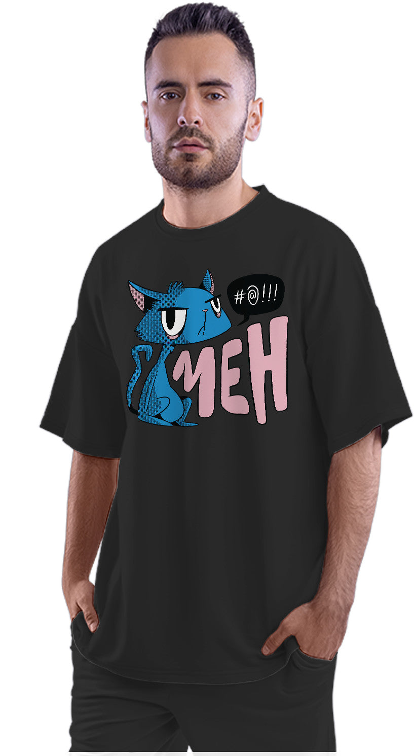 Unimpressed Cat - Meh Oversized Unisex T-shirt