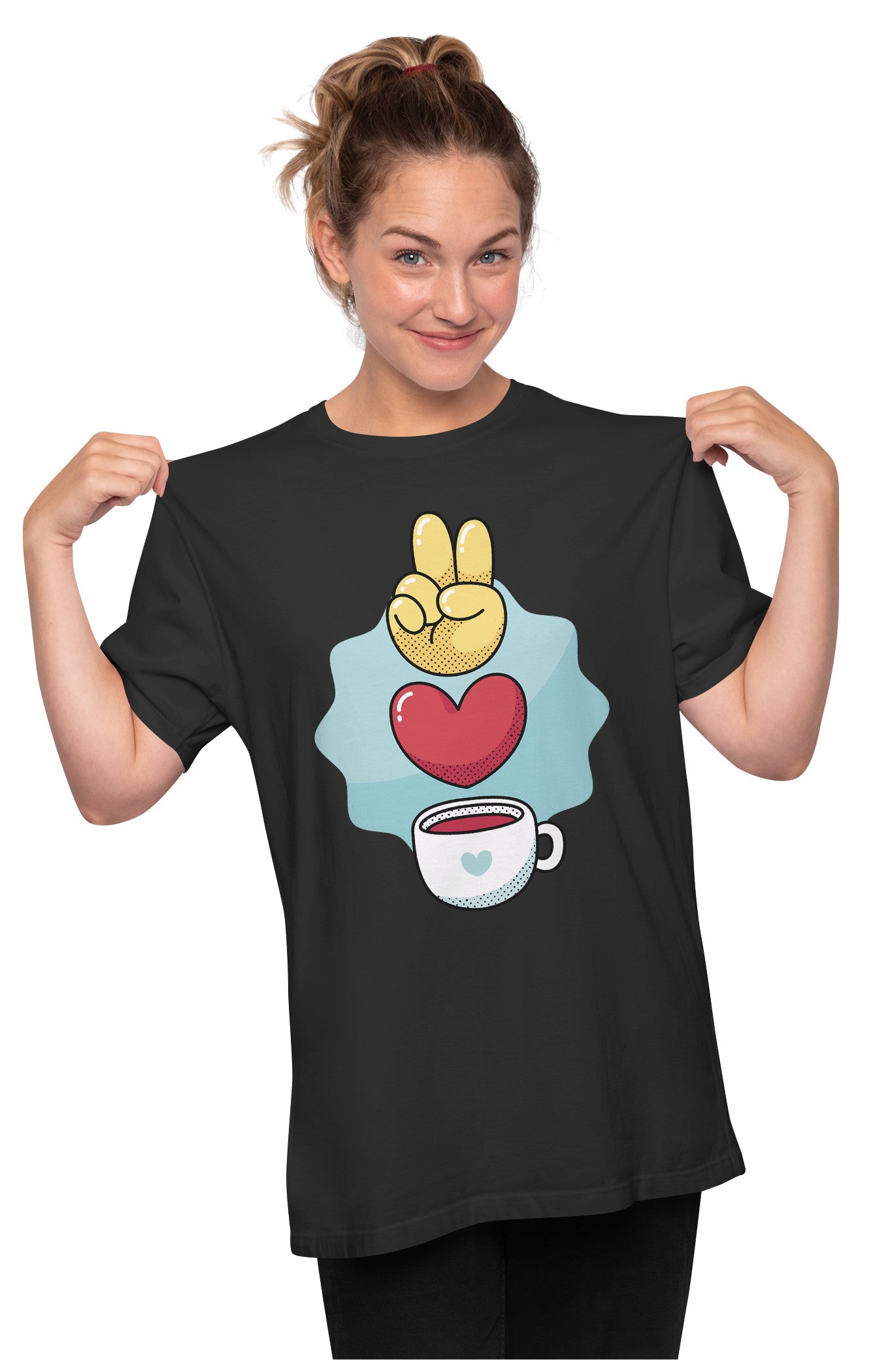 Peace Love & Coffee Oversized Unisex T-shirt