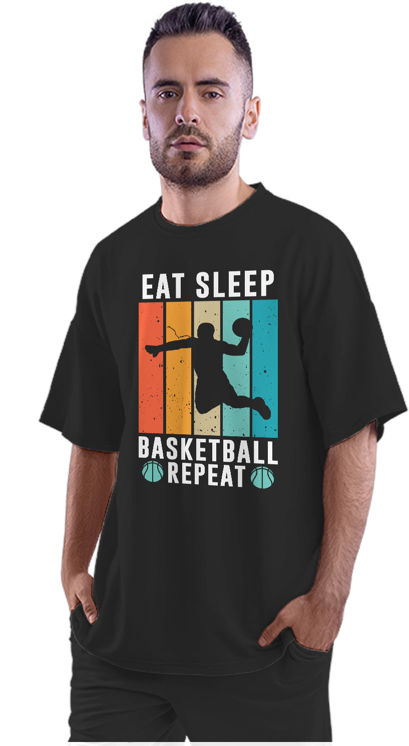 Eat Sleep Basketball Repeat Oversized Unisex T-shirt