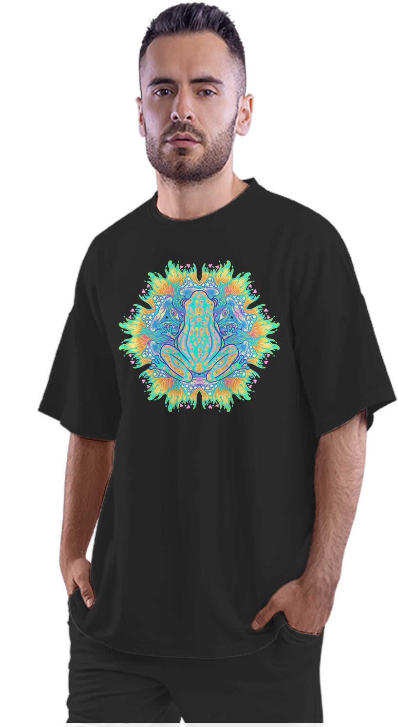 Psychedelic Frog Art Oversized Unisex T-shirt