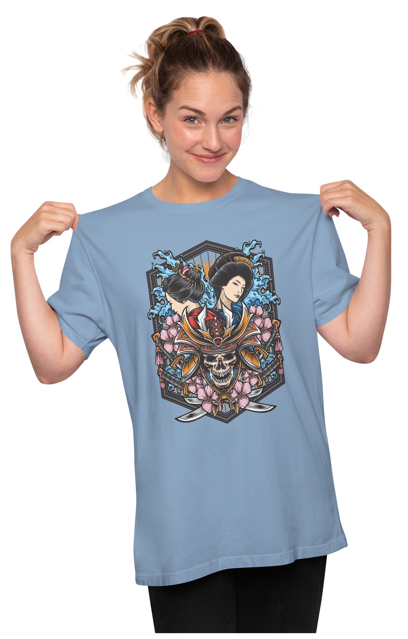 Skull Samurai & Geisha Oversized Unisex T-shirt