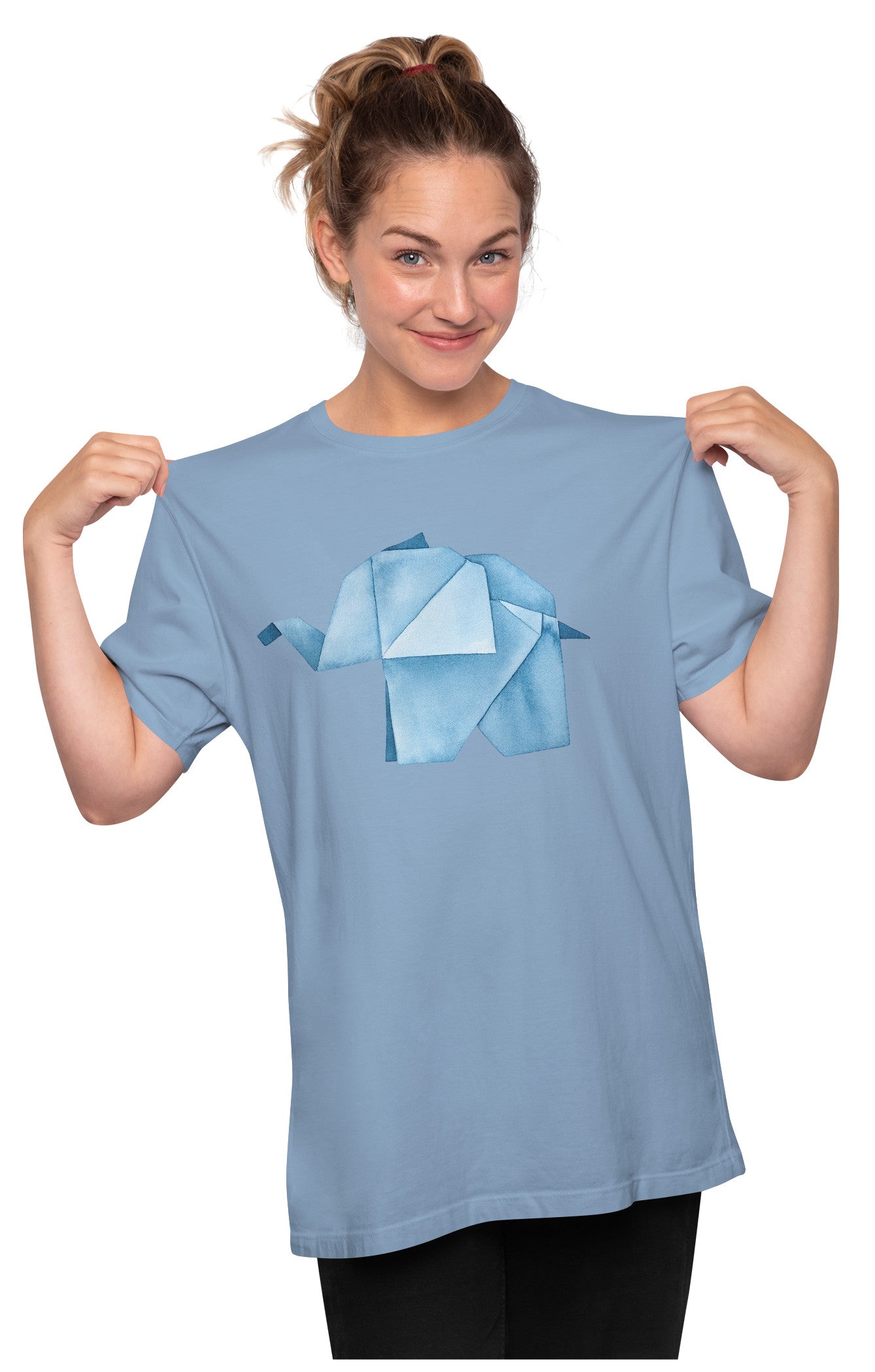 Origami Elephant In Water Colour Oversized Unisex T-shirt