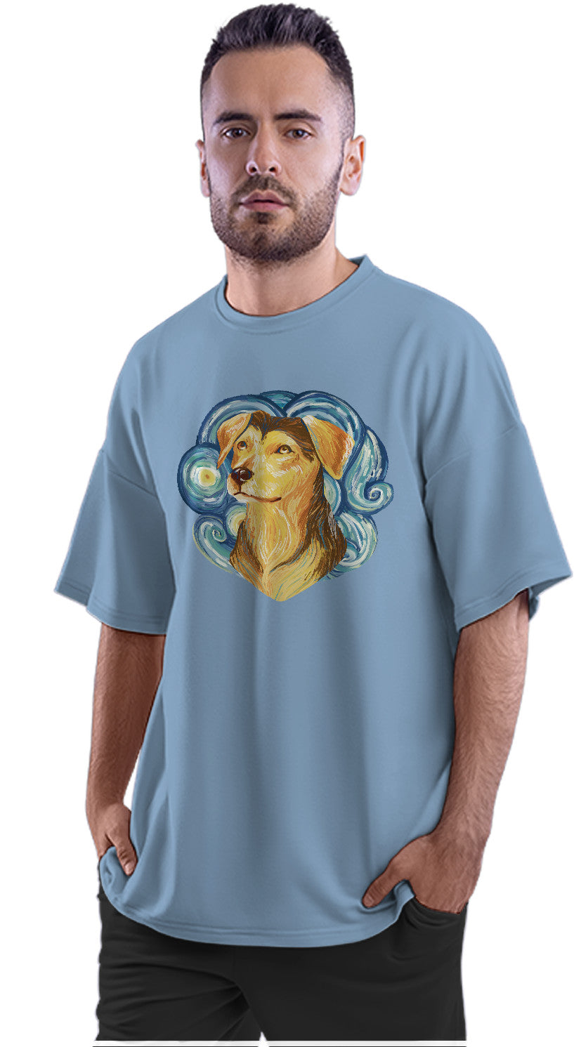 Dog - Van Gogh - Post Impressionism Oversized Unisex T-shirt