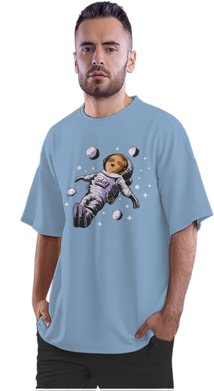 Sloth Astronaut Floating Through Space Oversized Unisex T-shirt