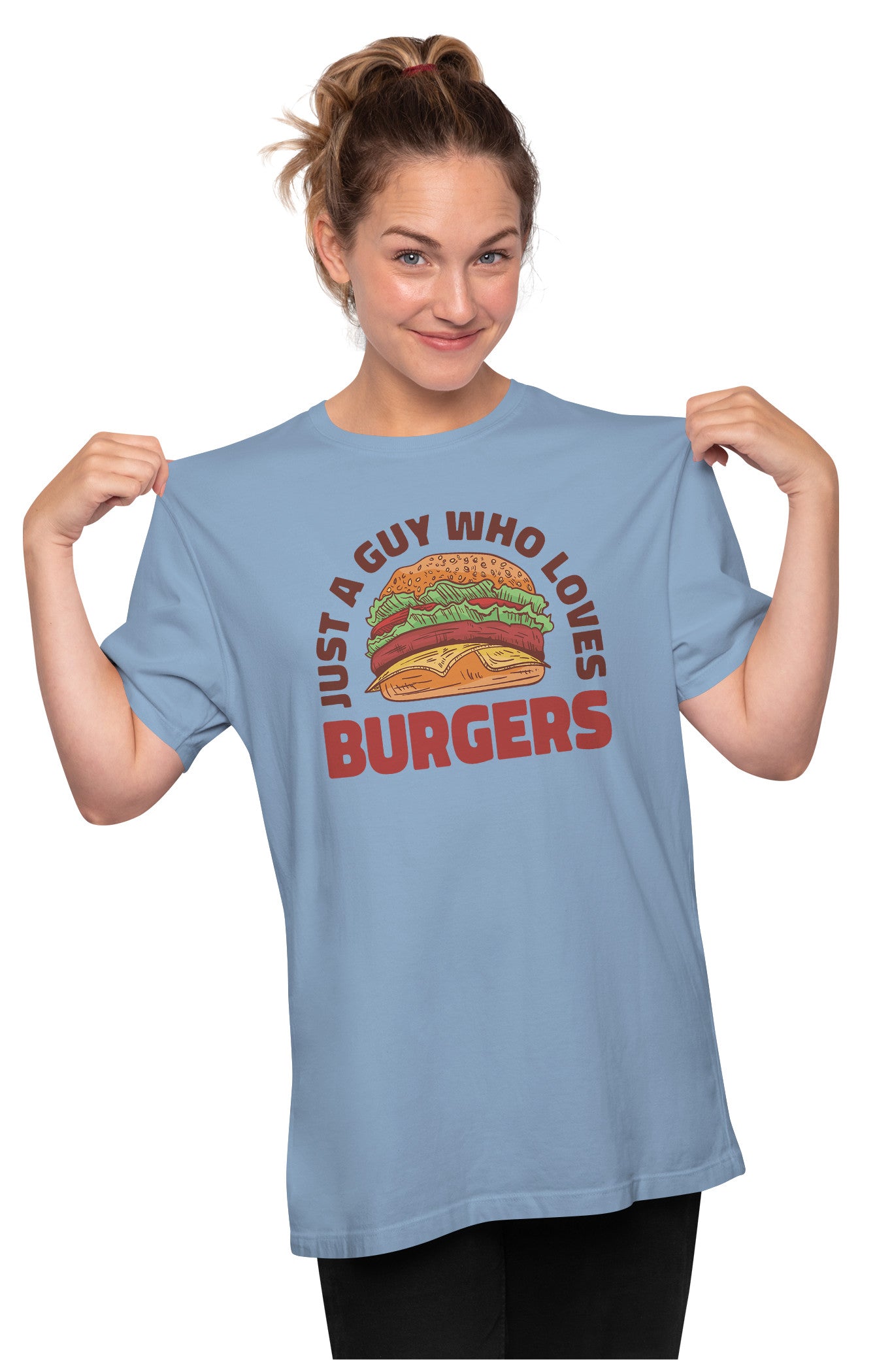 Just A Guy Who Loves Burgers Oversized Unisex T-shirt