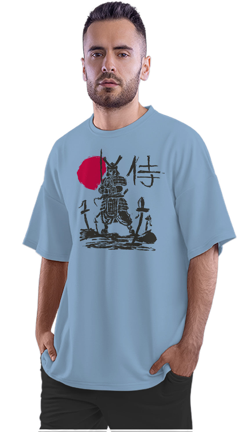 Samurai Warrior Against Crimson Sunset Oversized Unisex T-shirt