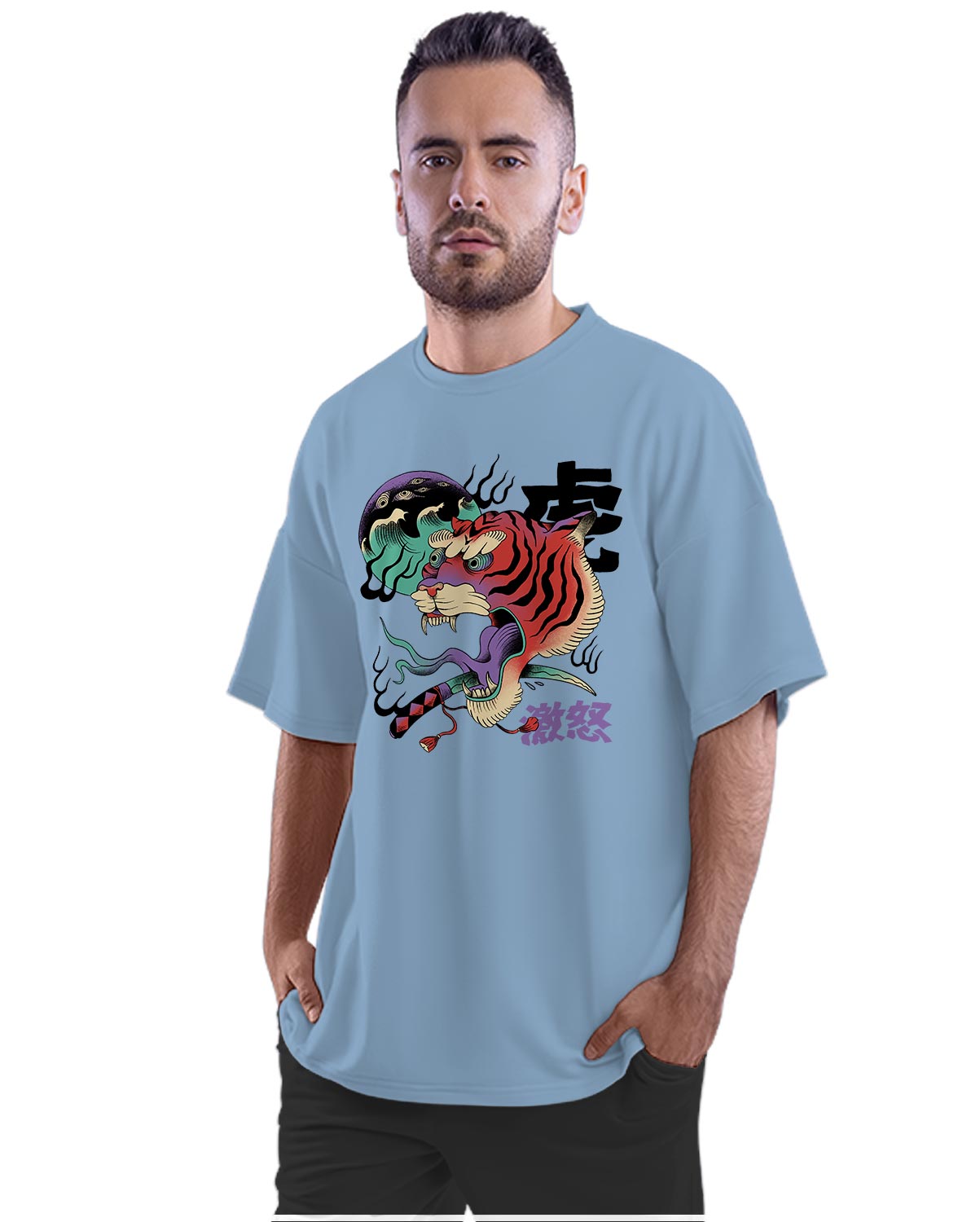 Psychedelic Japanese Tiger - Artwork Oversized Unisex T-shirt