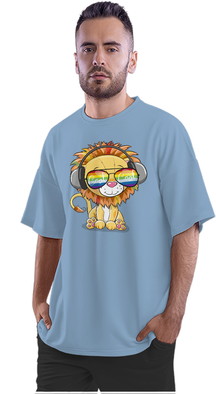 Cool Lion Wearing Sunglasses Oversized Unisex T-shirts