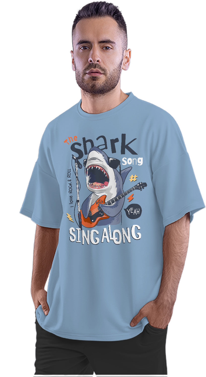 Rock and Roll Lead Guitar Shark Oversized Unisex T-shirt