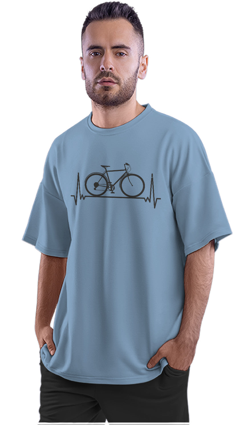 Bike Heartbeat - Bicycle Heartbeat Oversized Unisex T-shirt