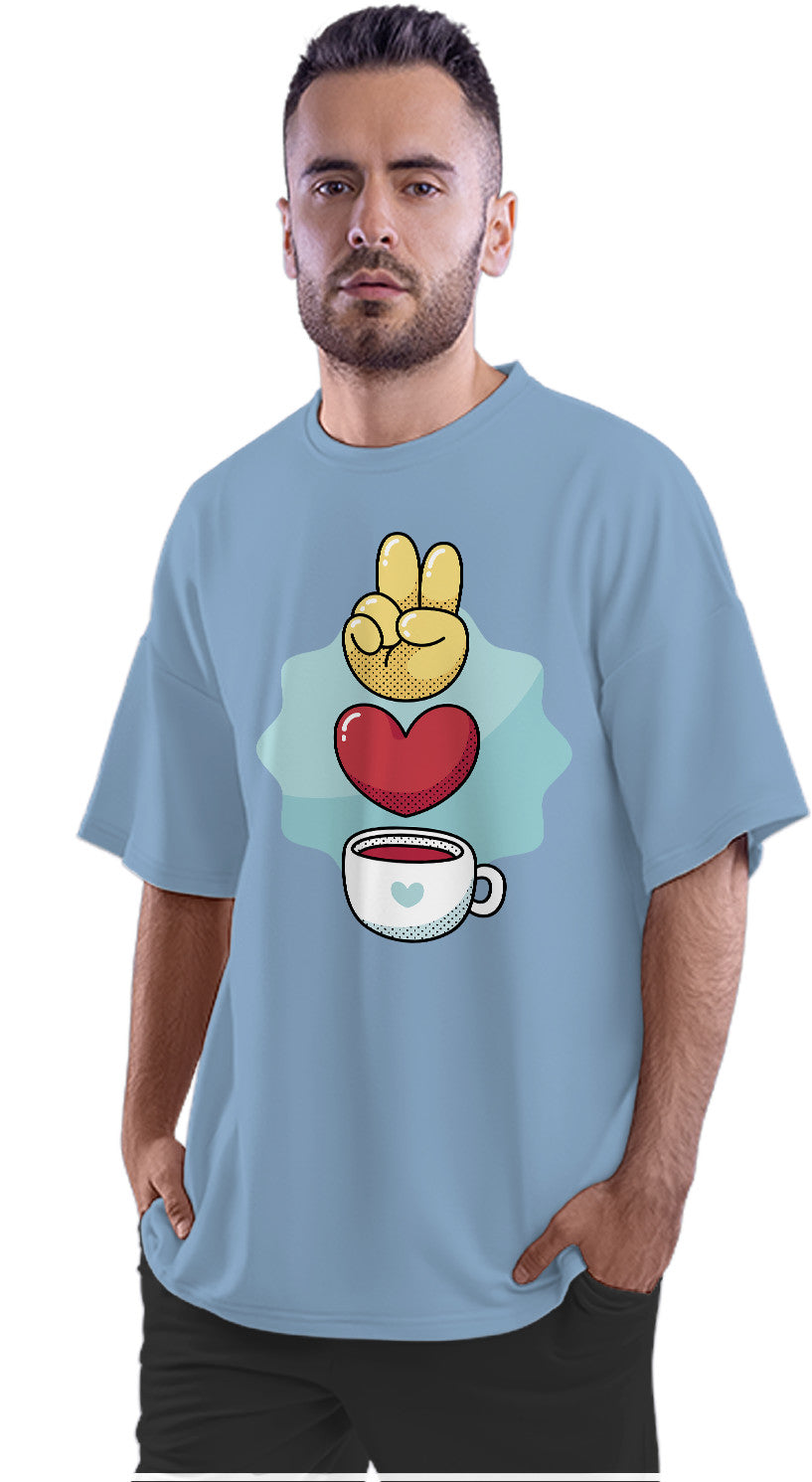 Peace Love & Coffee Oversized Unisex T-shirt